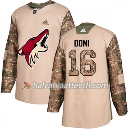 Miesten NHL Arizona Coyotes Pelipaita Max Domi 16 Adidas 2017-2018 Camo Veterans Day Practice Authentic